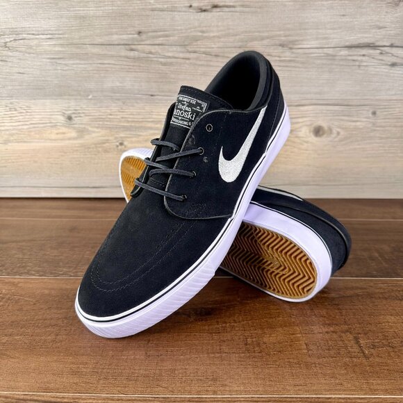 Nike Zoom Stefan Janoski SB Mens Size 9.5 Black White Gum Light Brown FD6757 001 - Picture 1 of 9